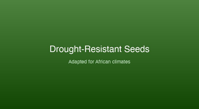 Drought-resistant seed varieties for African climates